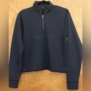 Obey 1/4 Zip Cropped Sweatshirt L